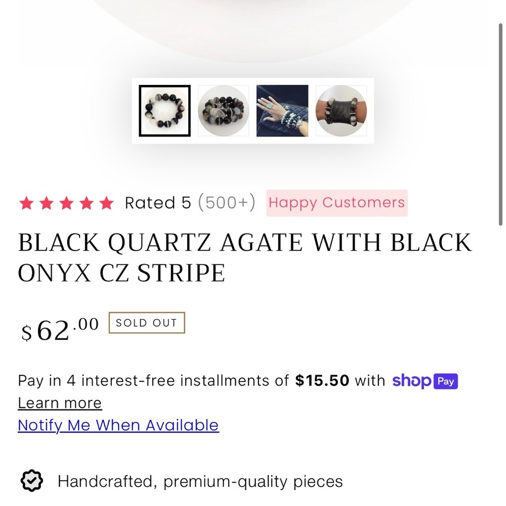 Oriana LaMarca black quartz bracelet - Picture 4 of 5